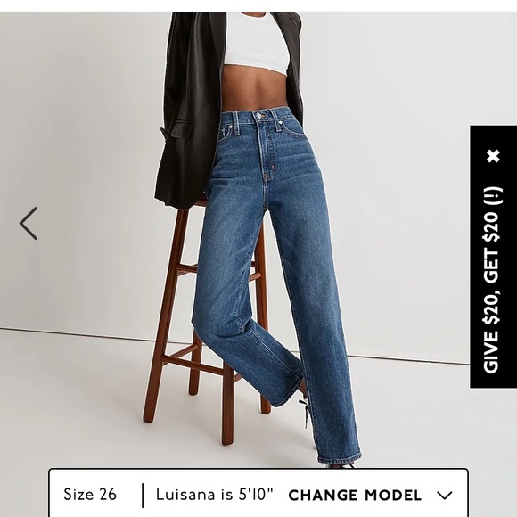 NWT MADEWELL THE PERFECT VINTAGE STRAIGHT JEANS * Tall - Picture 2 of 8